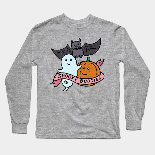 Spooky Buddies Long Sleeve T-Shirt by JennyGreneIllustration